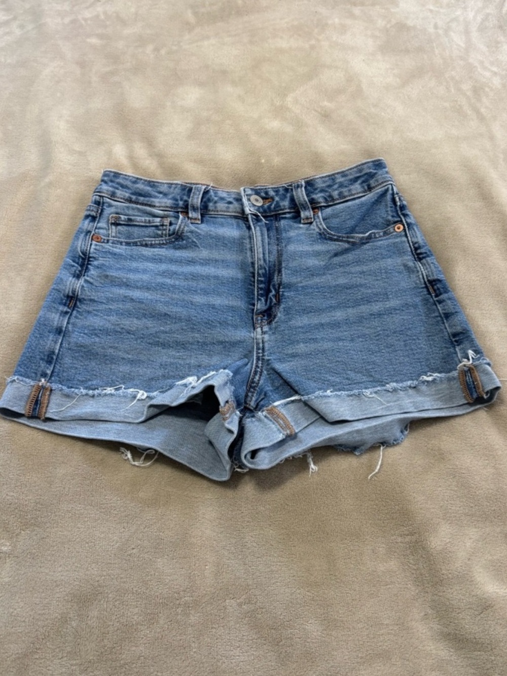 American Eagle Outfitters Mom Short High-Rise Blue Denim Jean Shorts